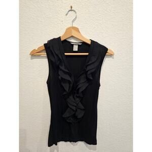 Hm black ruffle top sz xsmall